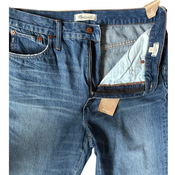 Madewell Knee Rip Plus Classic Straight Jeans Jade Wash Size 32 - Picture 10 of 11